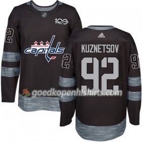 Washington Capitals Evgeny Kuznetsov 92 1917-2017 100th Anniversary Adidas Zwart Authentic Shirt - Mannen
